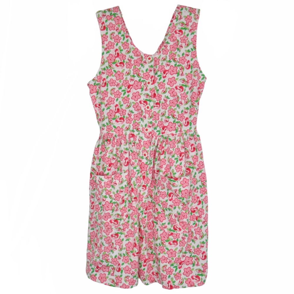 Basic Editions Floral & Watermelon Romper 10/12